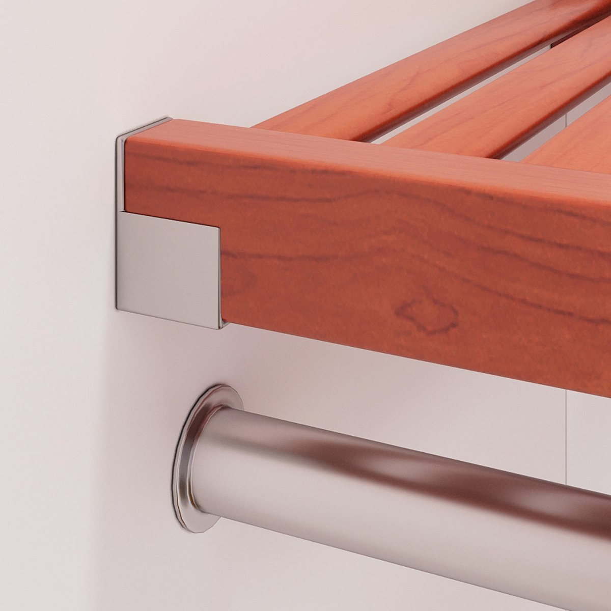 Solid Wood 4 ft Shelf Kit with Bar - John Louis Home - Closet Shelves