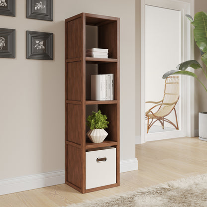 chestnut 4 cube organizer used in hallway
