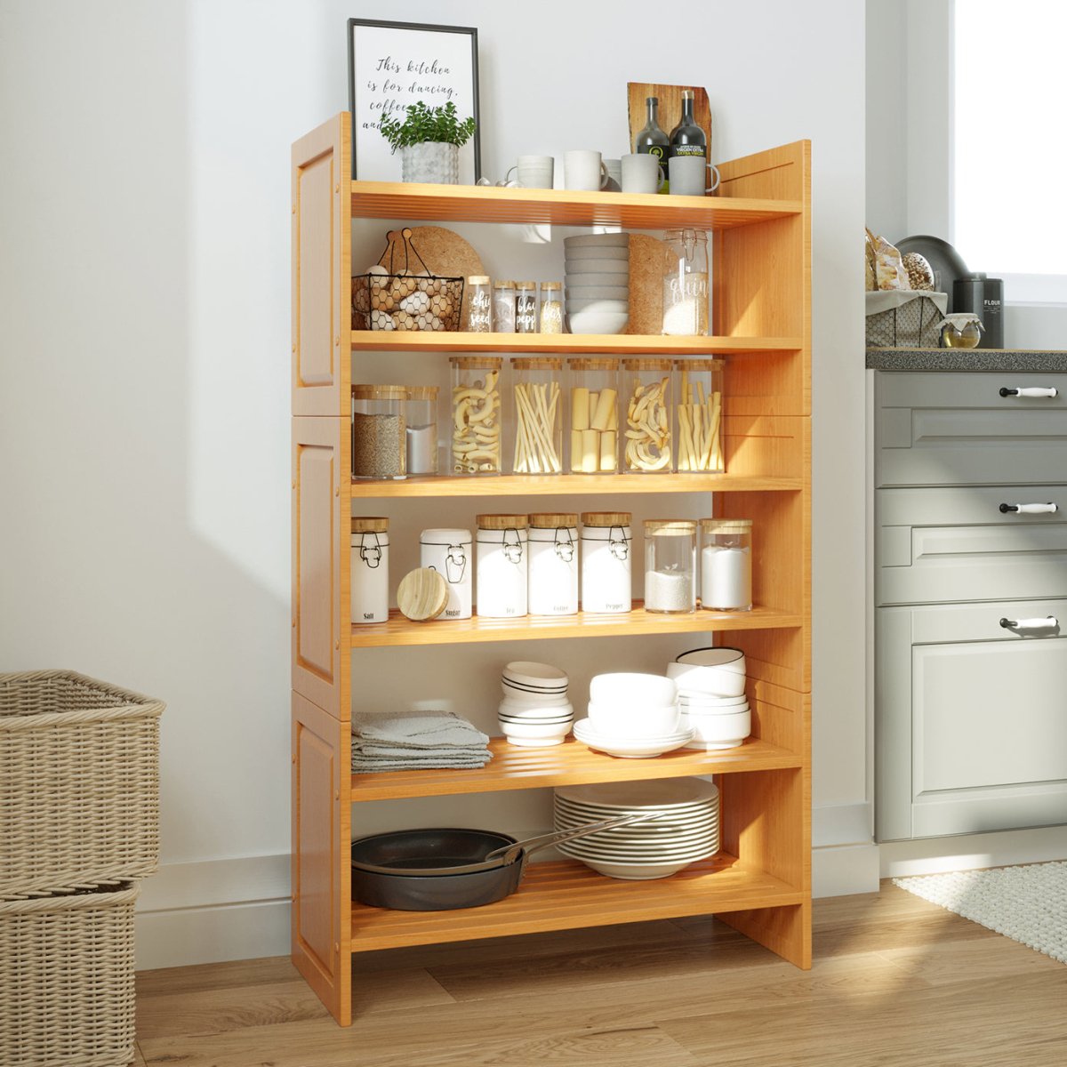 Solid Wood 3 Tier Storage Rack - John Louis Home - Shoe Racks & Organizers