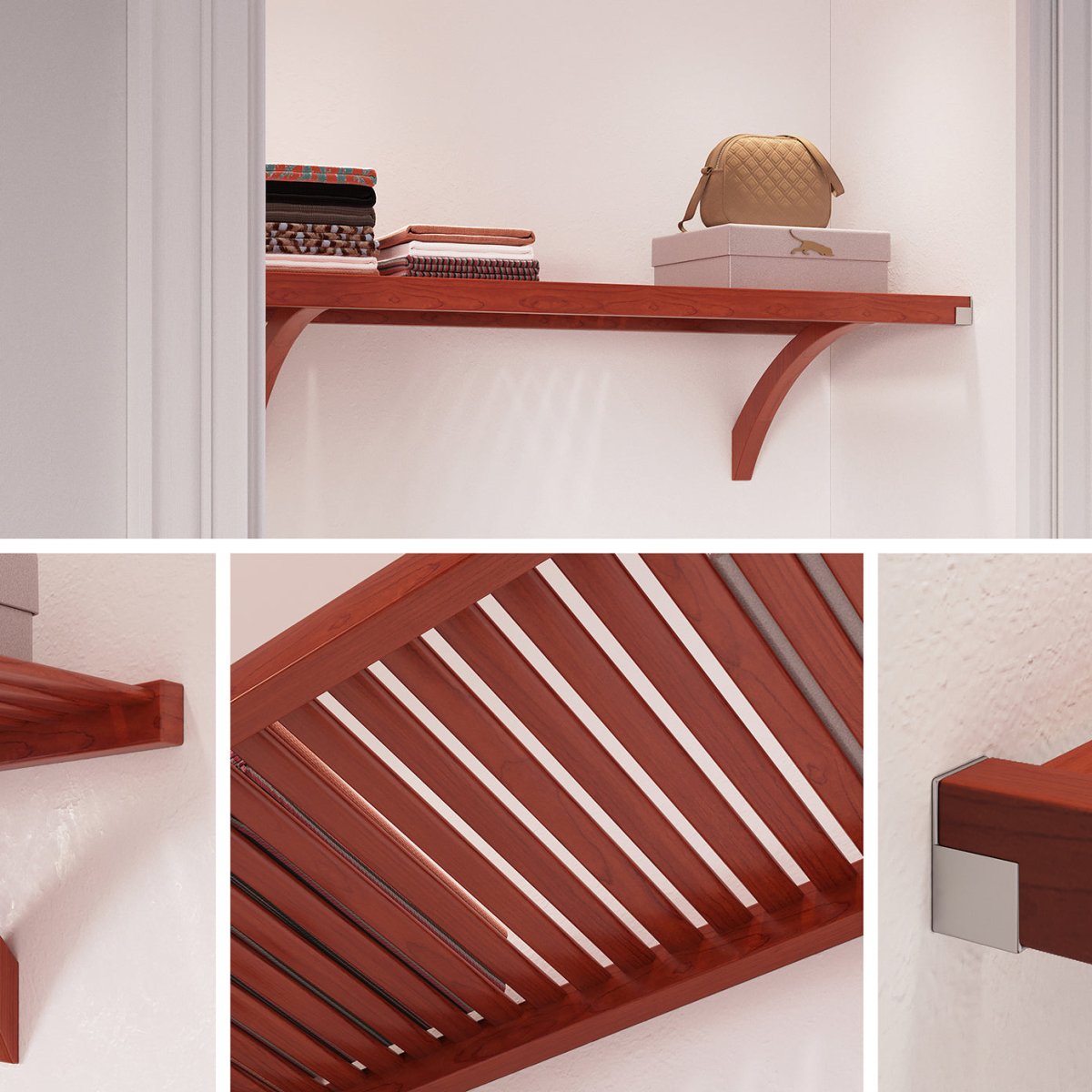Solid Wood 4 ft. Shelf Kit - John Louis Home - Closet Shelves