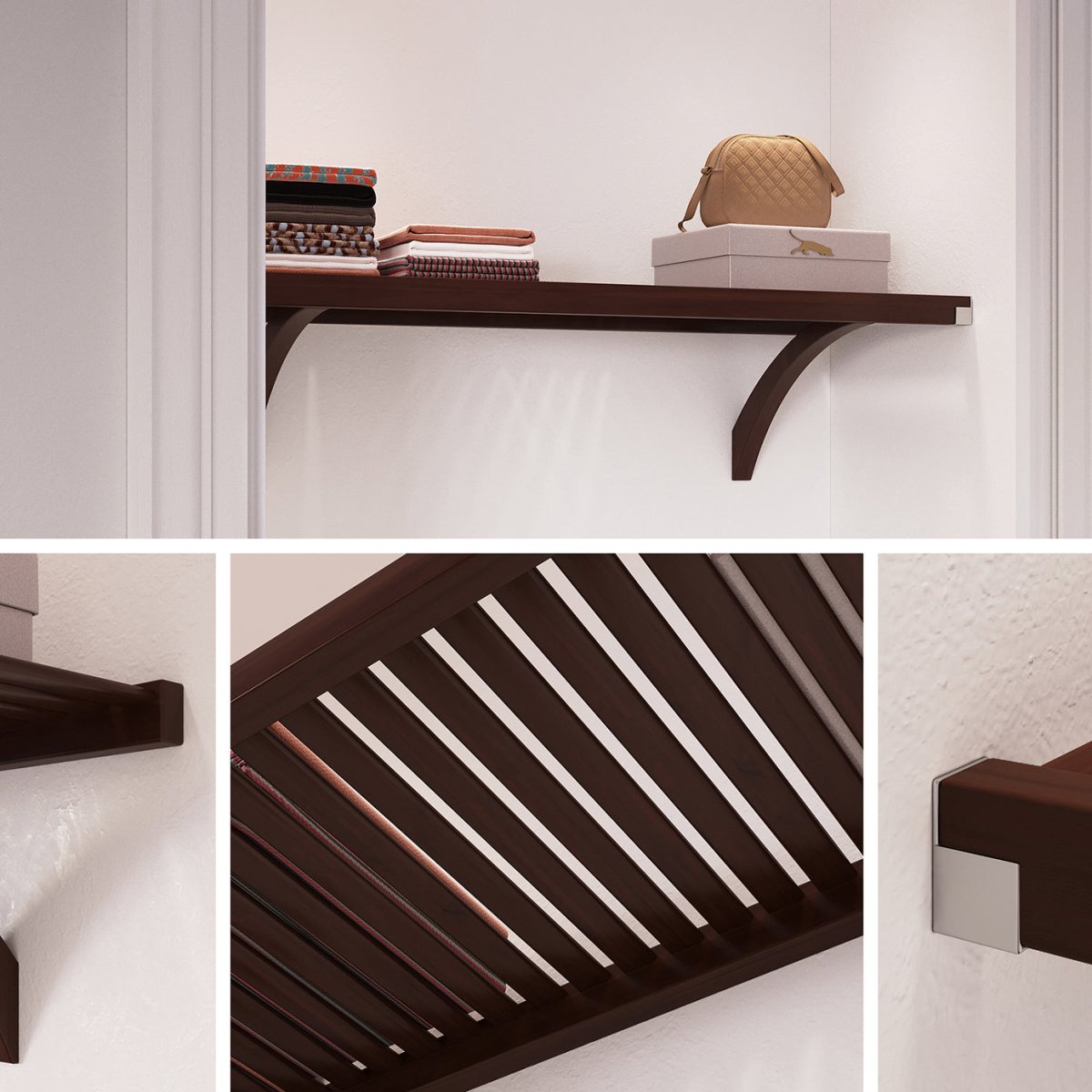Solid Wood 4 ft. Shelf Kit - John Louis Home - Closet Shelves