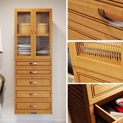 Solid Wood Accessory Tower with 5 Drawers and Doors Modern - John Louis Home - Closet Organizers