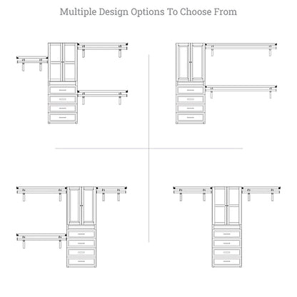 Solid Wood Closet Organizer with 4 Drawers and Doors Modern - John Louis Home - Closet Organizers
